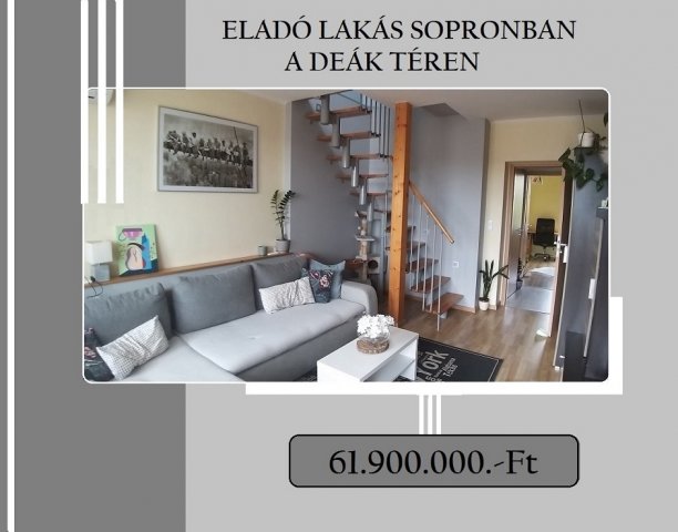 Eladó téglalakás, Sopronban 61.9 M Ft, 3 szobás