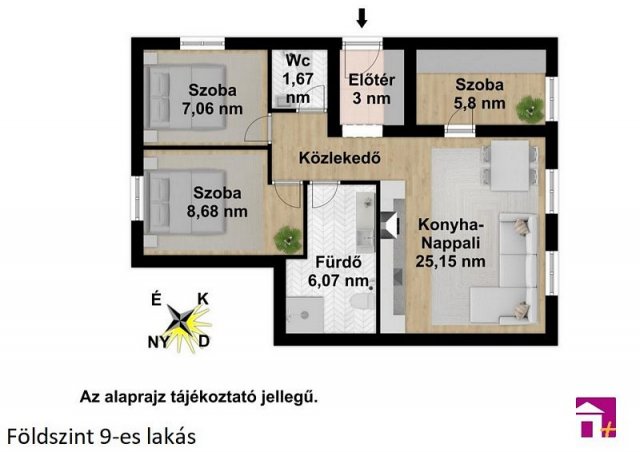 Eladó téglalakás, Érden 59.9 M Ft, 3+1 szobás