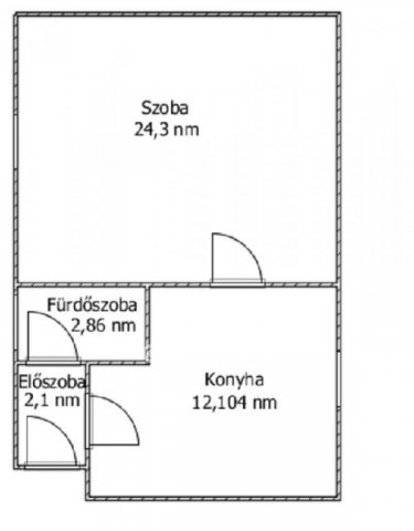 Eladó téglalakás, Ajkán 15.5 M Ft, 1 szobás