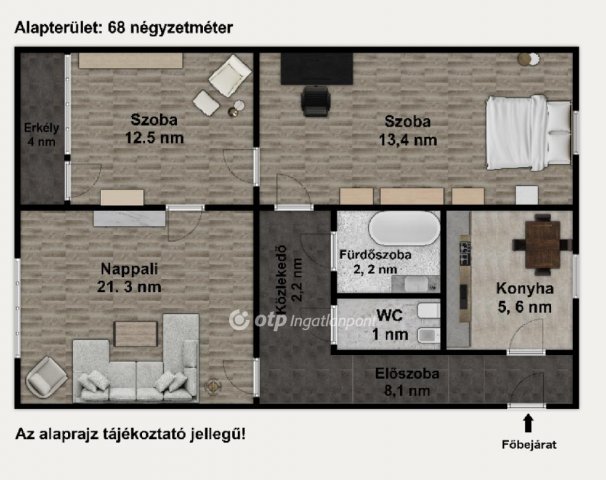 Eladó panellakás, Budapesten, X. kerületben 69.9 M Ft, 3 szobás
