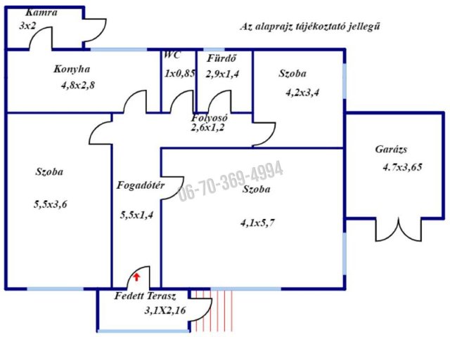 Eladó családi ház, Csörögön 45 M Ft, 3 szobás