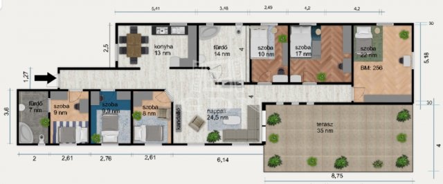 Eladó családi ház, Pócsmegyeren 74.9 M Ft, 3+4 szobás