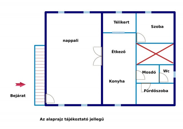 Eladó téglalakás, Vaskúton 7 M Ft, 2 szobás