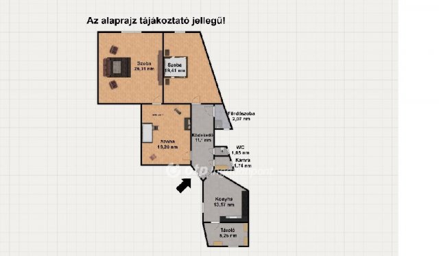 Eladó téglalakás, Budapesten, V. kerületben 89.9 M Ft, 3 szobás