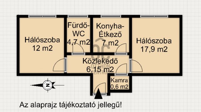 Eladó téglalakás, Nagykanizsán 24.9 M Ft, 2 szobás