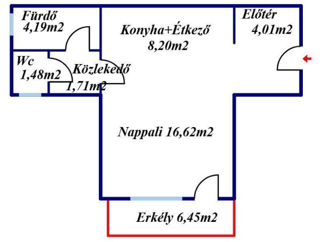 Eladó téglalakás, Kecskeméten 38.5 M Ft, 1 szobás