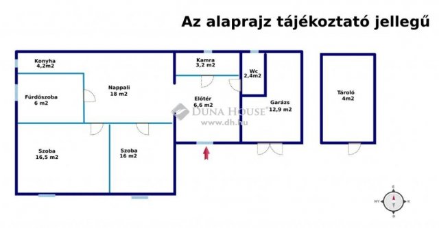 Eladó családi ház, Ráckevén, Kenderes közben 53 M Ft, 3 szobás