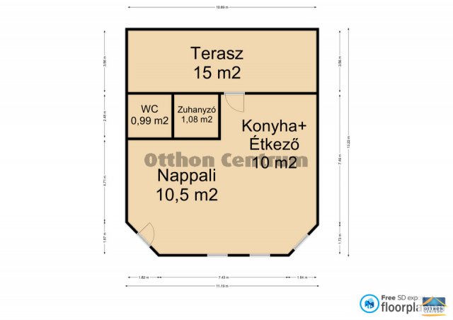 Eladó téglalakás, Letenyén 10.4 M Ft, 1 szobás