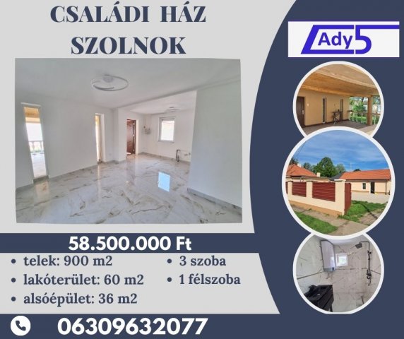 Eladó családi ház, Szolnokon 58.5 M Ft, 3+1 szobás