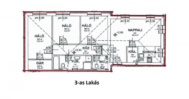 Eladó téglalakás, Monorierdőn 49.9 M Ft, 4 szobás