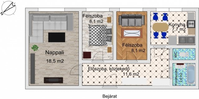 Eladó téglalakás, Budapesten, XIX. kerületben, Szigligeti utcában