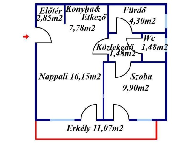 Eladó téglalakás, Kecskeméten 48.5 M Ft, 1+1 szobás