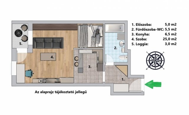 Eladó téglalakás, Budapesten, VIII. kerületben 65 M Ft, 1 szobás