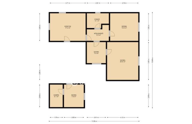 Eladó családi ház, Erdőtelken 13.5 M Ft, 2+1 szobás