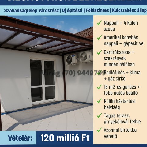 Eladó családi ház, Debrecenben 120 M Ft, 5 szobás
