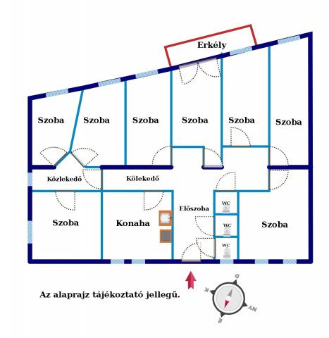 Kiadó iroda, Budapesten, II. kerületben, Kavics utcában, 8 szobás
