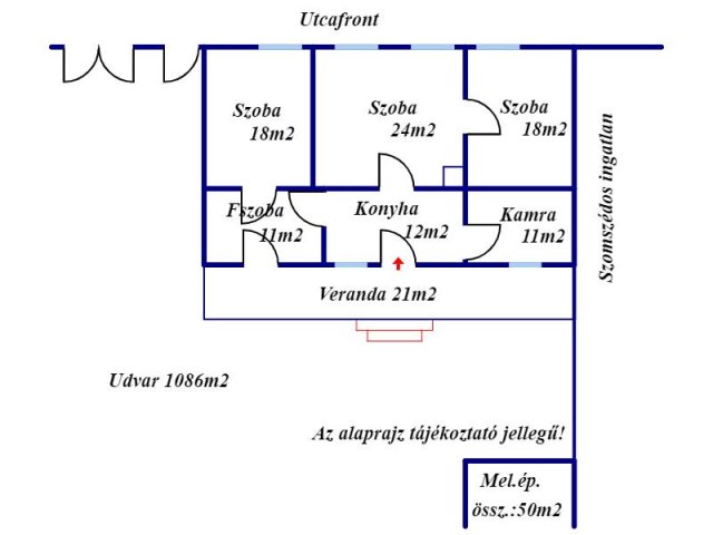 Eladó családi ház, Csorváson 8.5 M Ft, 3 szobás