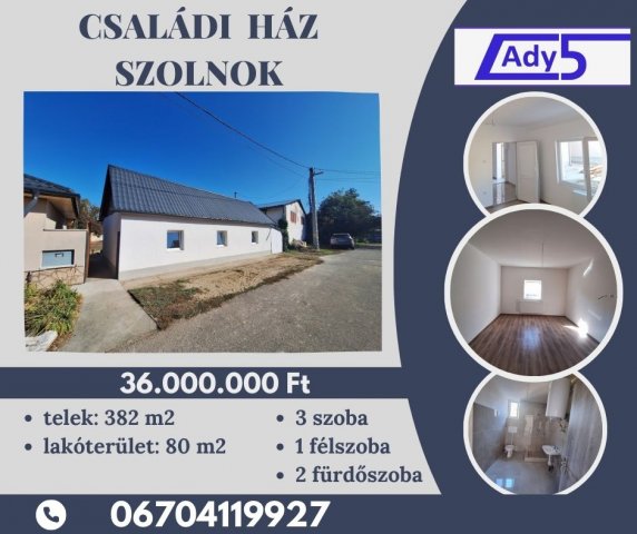 Eladó családi ház, Szolnokon 36 M Ft, 3+1 szobás