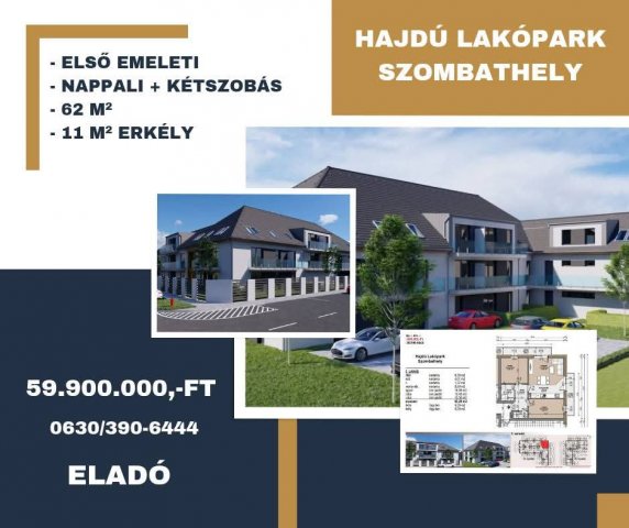 Eladó téglalakás, Szombathelyen, Hajdú utcában 59.9 M Ft