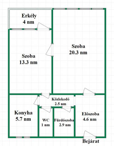 Eladó panellakás, Vácon 44.99 M Ft, 2 szobás