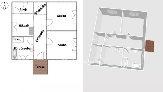 Eladó családi ház, Vécsen 9.7 M Ft, 2 szobás
