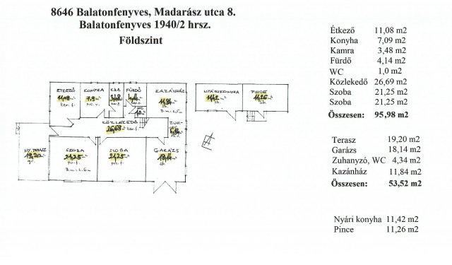 Eladó családi ház, Balatonfenyvesen, Madarász utcában 64.9 M Ft