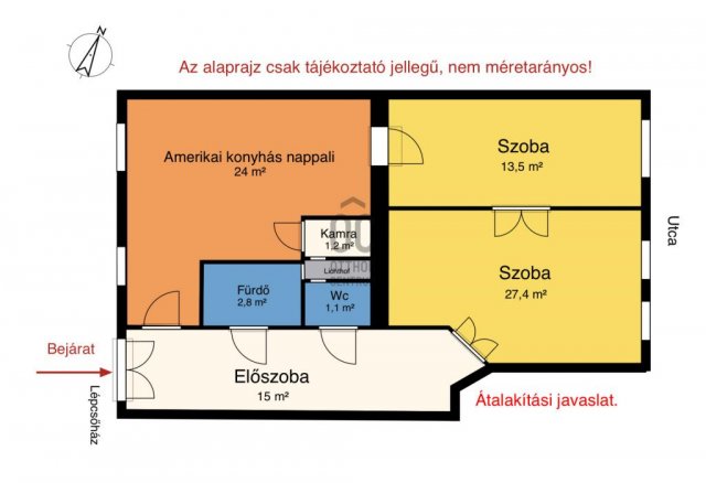 Eladó téglalakás, Budapesten, II. kerületben 79.9 M Ft, 3 szobás