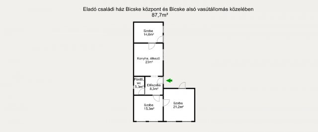 Eladó családi ház, Bicskén 35.5 M Ft, 3 szobás