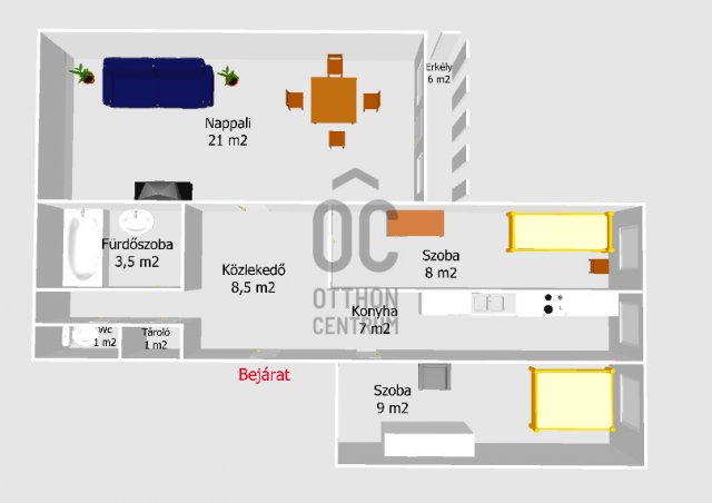 Eladó téglalakás, Budapesten, XXI. kerületben 41 M Ft, 3 szobás