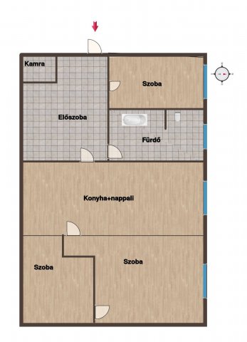 Eladó téglalakás, Komáromban 57.5 M Ft, 3 szobás