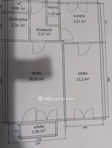 Eladó téglalakás, Nyíregyházán 35.5 M Ft, 2 szobás