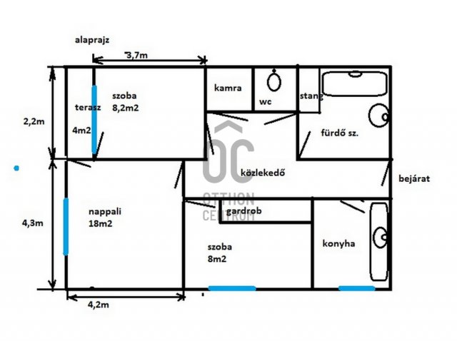 Kiadó téglalakás, albérlet, Diósdon 220 E Ft / hó, 3 szobás