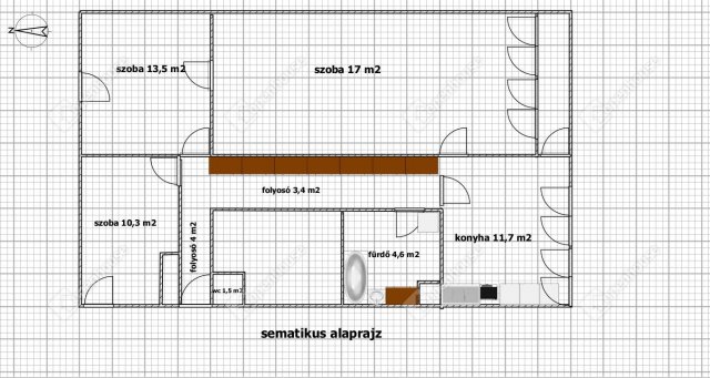 Eladó téglalakás, Zalaegerszegen 32 M Ft, 3 szobás