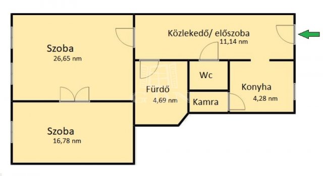 Eladó téglalakás, Budapesten, V. kerületben 92.45 M Ft, 2 szobás