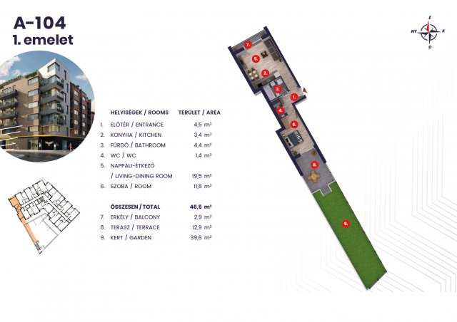 Eladó téglalakás, Budapesten, VIII. kerületben 72.9 M Ft