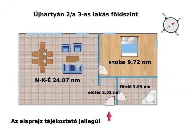 Eladó téglalakás, Újhartyánon 33.5 M Ft, 1+1 szobás