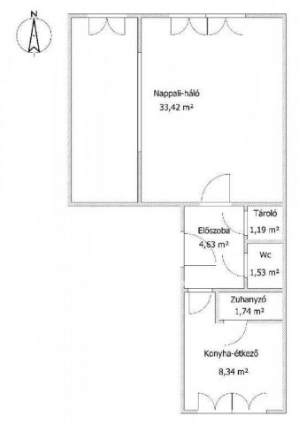 Eladó téglalakás, Gyöngyösön 34.7 M Ft, 2 szobás