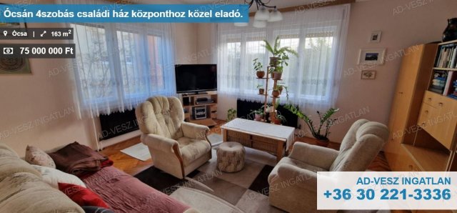 Eladó családi ház, Ócsán 75 M Ft, 4 szobás