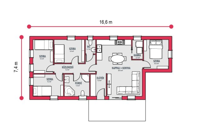 Eladó családi ház, Kiskunfélegyházán 50.4 M Ft, 5 szobás
