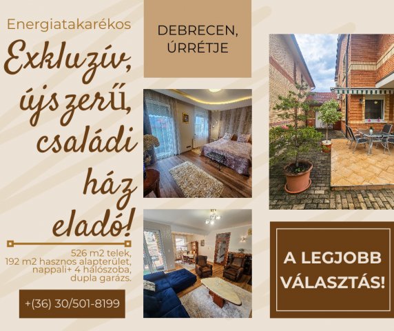 Eladó családi ház, Debrecenben 174.9 M Ft, 5 szobás