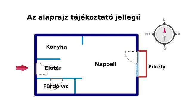 Eladó téglalakás, Budapesten, VIII. kerületben 60 M Ft, 1 szobás