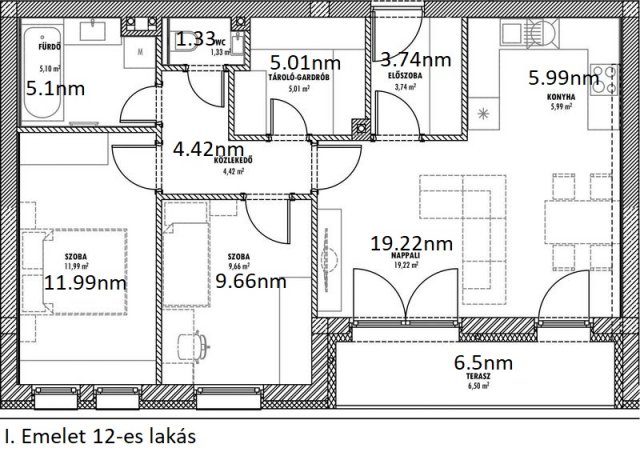 Eladó téglalakás, Érden 86.9 M Ft, 3 szobás