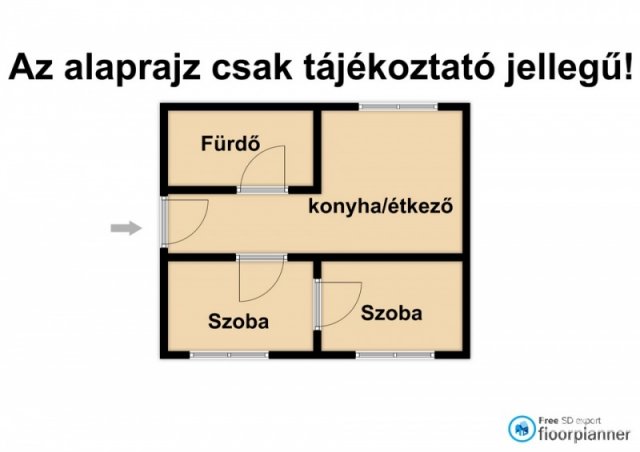 Eladó családi ház, Hódmezővásárhelyen 16.5 M Ft, 2 szobás