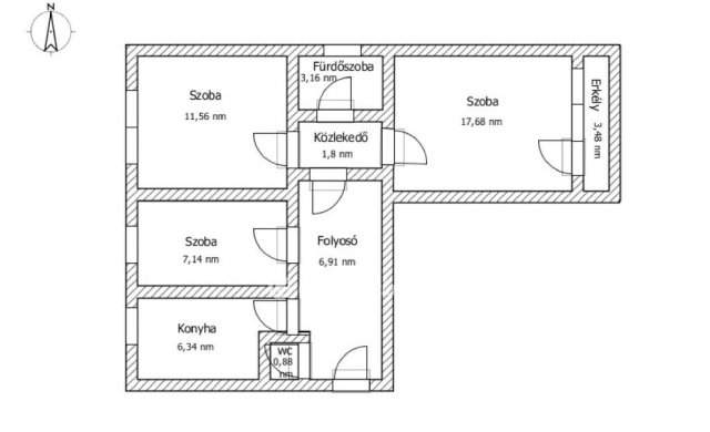 Eladó panellakás, Nagyszénáson 15.5 M Ft, 1+2 szobás