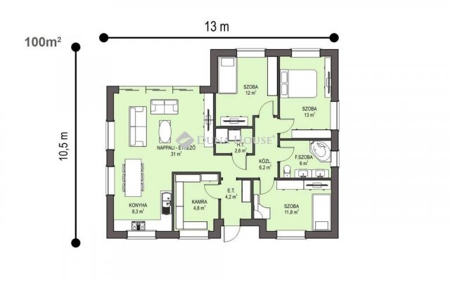 Eladó családi ház, Kecskeméten 51.5 M Ft, 4 szobás