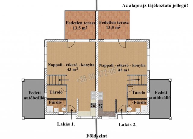 Eladó ikerház, Ostoroson 92.9 M Ft, 3+1 szobás