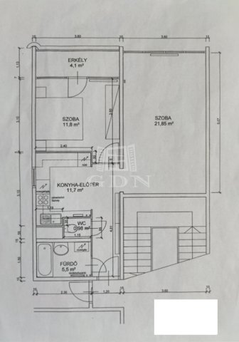 Eladó téglalakás, Szombathelyen 42 M Ft, 2 szobás