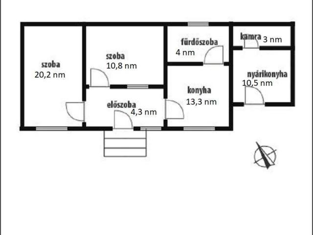 Eladó családi ház, Bárnán 2 M Ft, 1+1 szobás