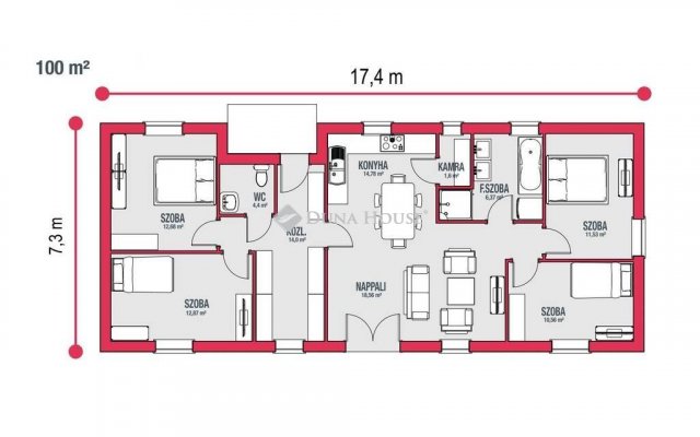 Eladó családi ház, Kecskeméten 51.5 M Ft, 5 szobás