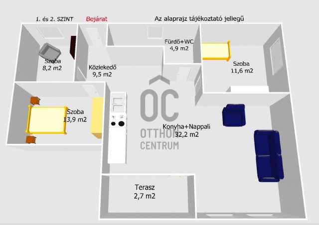 Eladó téglalakás, Érden 89.9 M Ft, 5 szobás